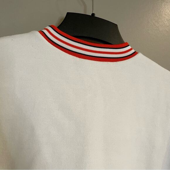 Vintage 80s Orange & White Cheerleader Uniform Crewneck Sweater LPJH Bullpups - Picture 8 of 16